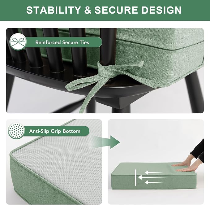Summsun Outdoor Cushions for Patio Furniture, Faux Linen Water Resistant - Image 4