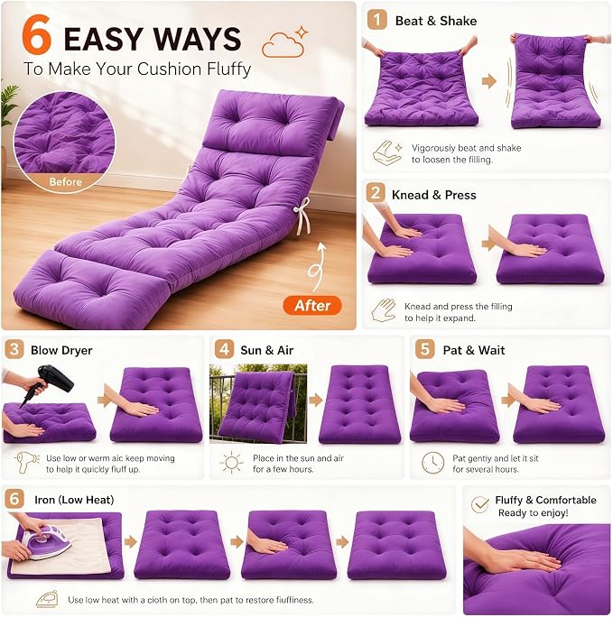 Chaise Lounge Cushion Outdoor, Waterproof Thick Patio Lounge Chair Cushion - Image 7