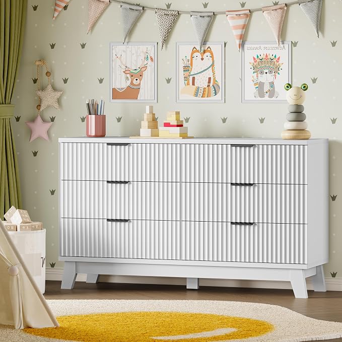 BORNOON 53" Long Dresser for Bedroom, 6-Drawer Dresser - Image 8