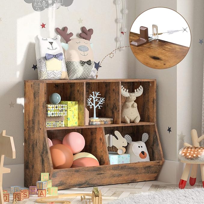HOOBRO Kids Bookshelf, Bookcase Footboard, Toy Storage Cubby, Children's Toy - Image 7
