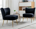 Velvet Accent Chair Set of 2 Comfy Living Room Chair Armless Slipper Chair Mid by Janoray