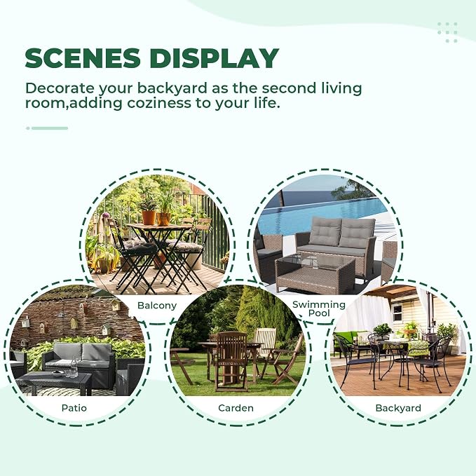 DANGHOOGY Wicker Chair Cushions, Waterproof Outdoor Loveseat Cushions - Image 7