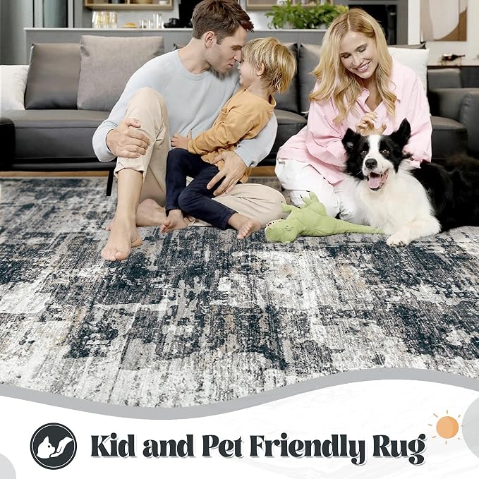 XLUEZ 2x8 Runner Rug for Hallway, Washable Modern Abstract Runner Rugs Neutral - Image 6