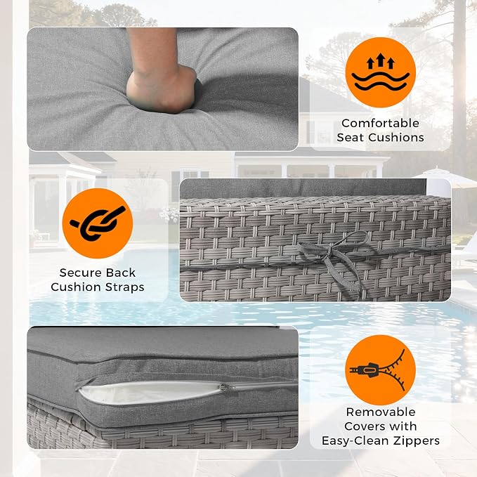 8-Seat Outdoor Wicker Patio Furniture Set - Image 7