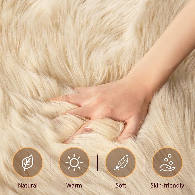Ciicool Round Fur Fluffy Area Rug - Image 3