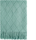 BOURINA Dark Cyan Throw Blanket 50 x90 Inches Textured Solid Soft Sofa Throw by BOURINA
