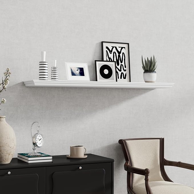 Fun Memories Floating Shelves 48 Inch Long, 9.3 Inch Deep Classic Crown Molding - Image 7