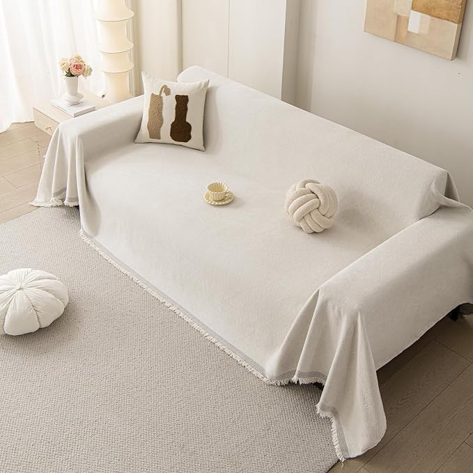 DREAMINGO Modern Chenille Couch Cover Blanket Washable Sofa Covers - Image 7
