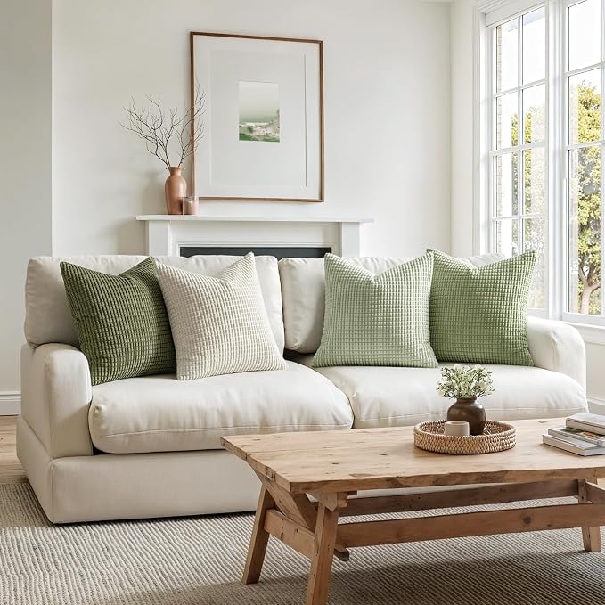 MIULEE Modern Farmhouse Decorative Spring Pillow Covers 18x18 Inch Set of 4 - Image 6