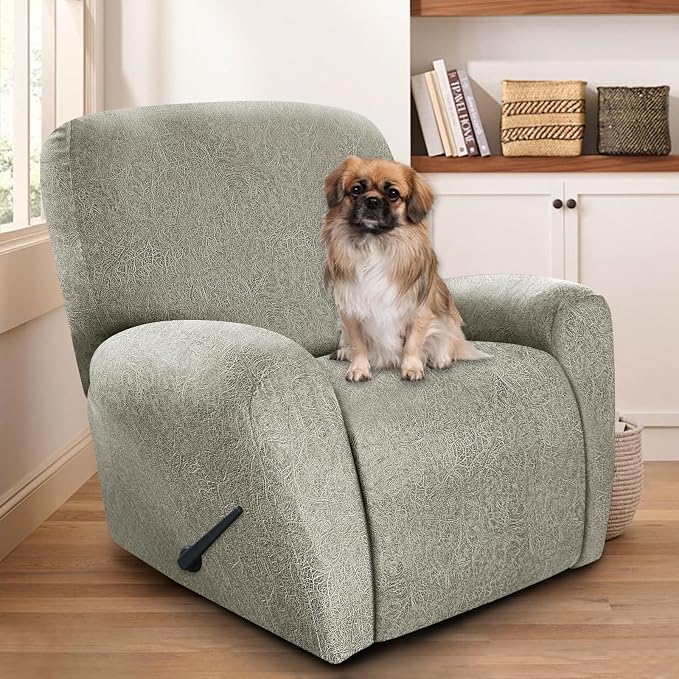 ANARACHON Recliner Chair Covers Leather Look, 4 Pieces Recliner Covers Non Slip - Image 2