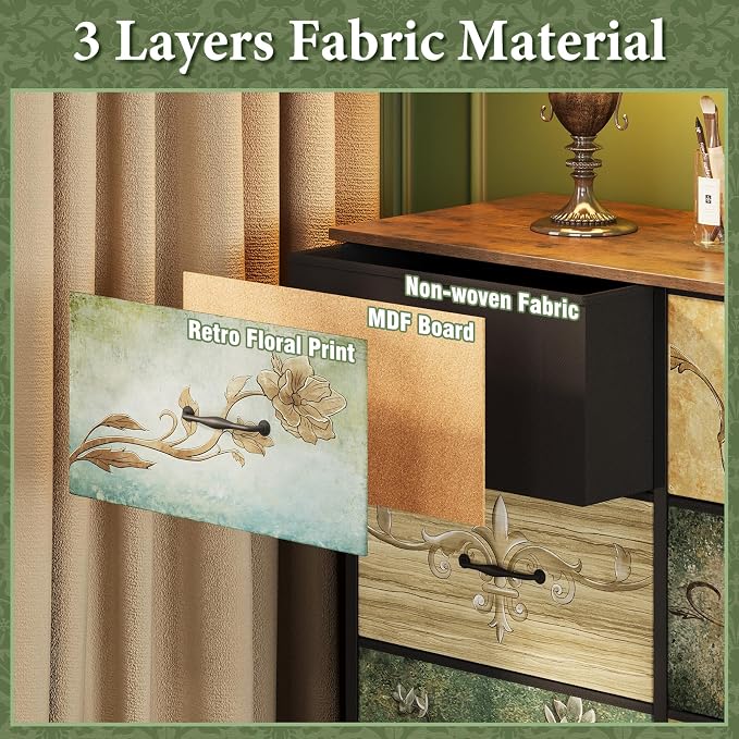 Tohomeor Dresser for Bedroom Chest of Drawers Fabric Dresser for Closet - Image 7