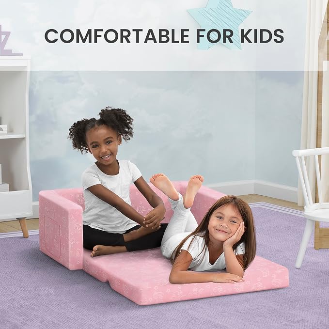 Delta Children - Serta Perfect Sleeper Kids 2-Seater Sofa, Convertible 2-in-1 - Image 4