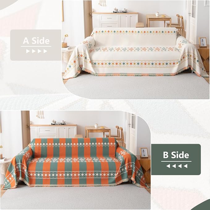 DREAMINGO Couch Cover Boho Washable Sofa Covers - Image 2