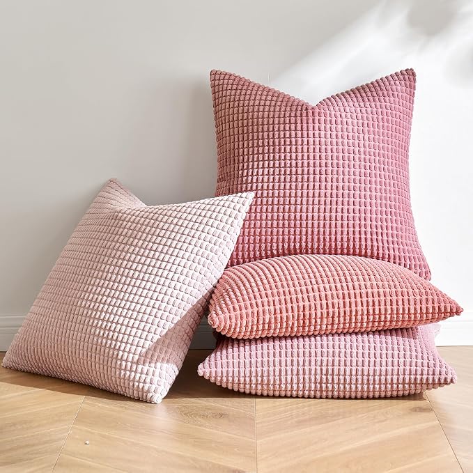 MIULEE Aesthetic Pink Spring Decorative Pillow Covers 18x18 Inch Set of 4 - Image 2