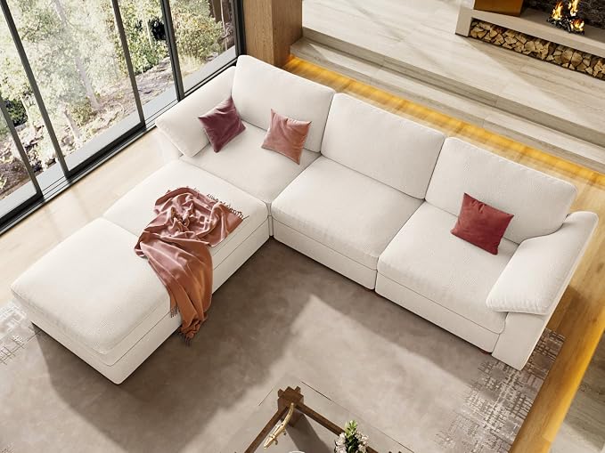 EASE MOOSE Oversized U Shape Sectional Modular Sofa, Wide Deep seat Sectional - Image 6