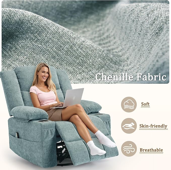 Korser Adult 360° Swivel Rocking Recliner, Nursery Rocking Chair - Image 7