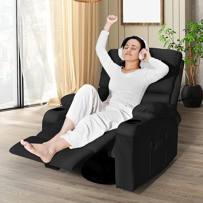 LEVELEVE Rocking Recliner Chair, Massage Rocker Recliner Chair - Image 2