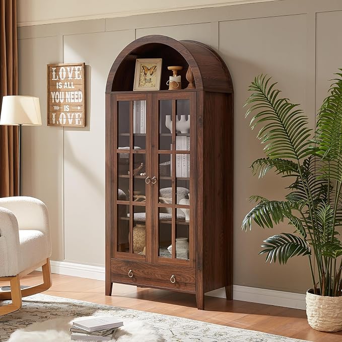 RowyPoey Farmhouse Arched Cabinet - Image 4