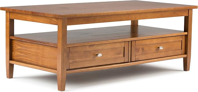 SIMPLIHOME Warm Shaker Solid Wood Transitional-Style 48-inch Wide Coffee Table - Image 4