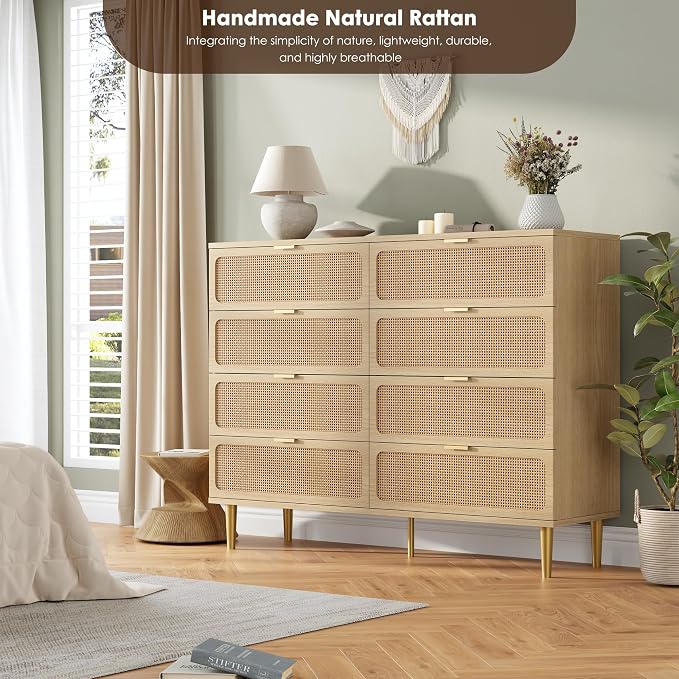 GarveeHome Rattan 8 Drawer Dressers - Image 7