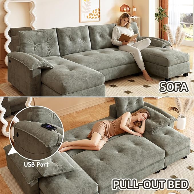 104.7" U-Shaped Sleeper Sofa - Image 6