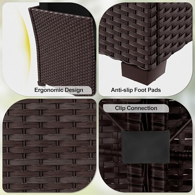 LOUVIXA 7 Pieces Patio Furniture Set, Outdoor Patio Furniture, Wicker - Image 7