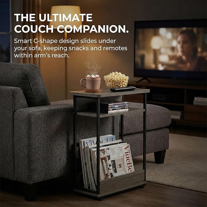 Narrow Side Table, 3-Tier Slim End Table - Image 8