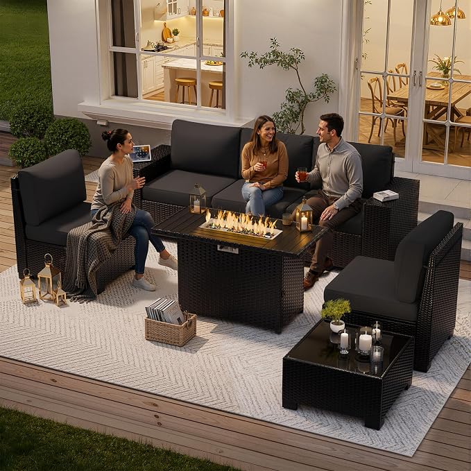 Patio Furniture Set, Wide Armrest Outdoor Furniture Set - Image 2