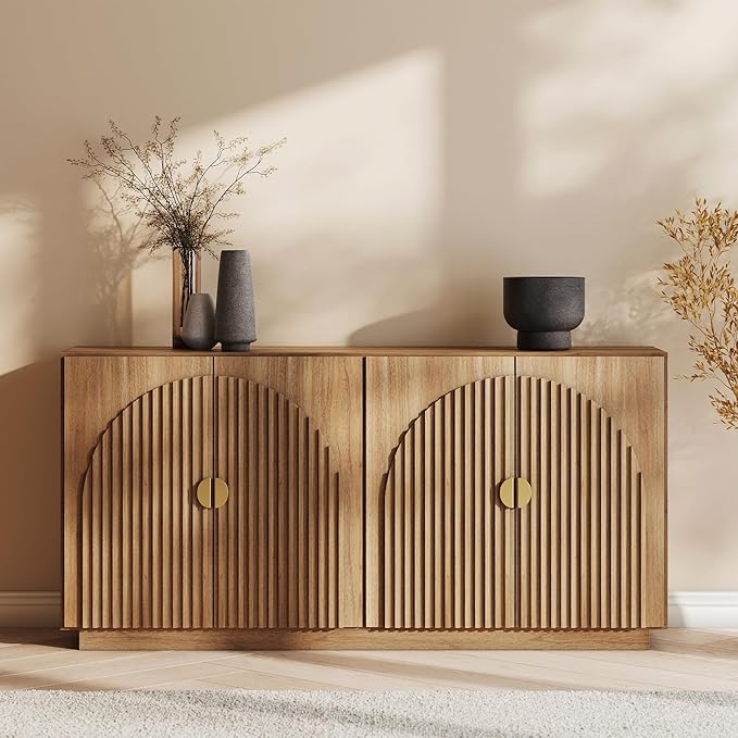 BELLEZE Set of 2 Fluted Buffet Cabinet - Image 7