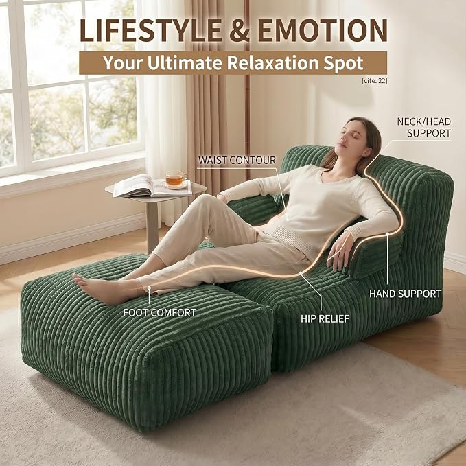 6FT Large Bean Bag Chair Lounger - Image 3