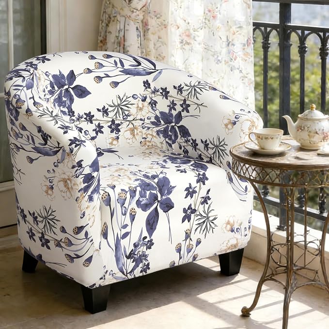 SearchI Club Chair Slipcover Stretch Barrel Chair Covers Printed Tub Chair - Image 2
