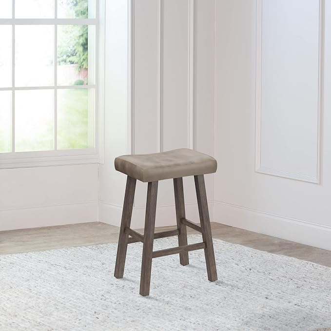 Hillsdale Furniture Saddle Counter Stool, Rustic Gray - Image 2