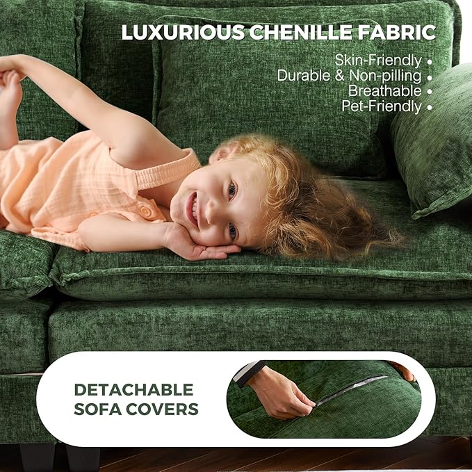 ELUCHANG 113" Modular Sectional Sofa, Comfy Cloud Couch, L Shaped Deep Seat - Image 4