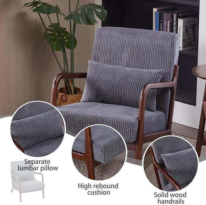 Mid-Century Modern Accent Chair & Coffee Table Set, Vintage Luxury 2-Piece - Image 5