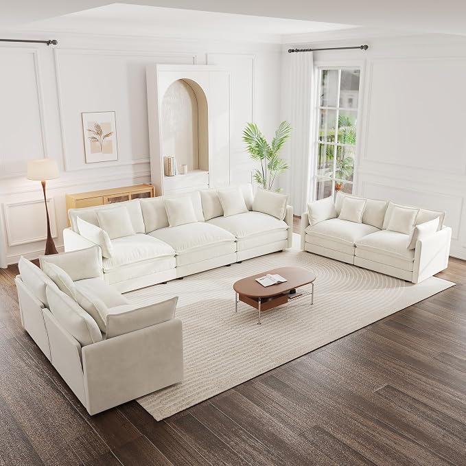 mikibama Luxury Oversized 3 Piece Sofa Set, 2 Pieces of 2 Seater and 1 Piece of by Mikibama