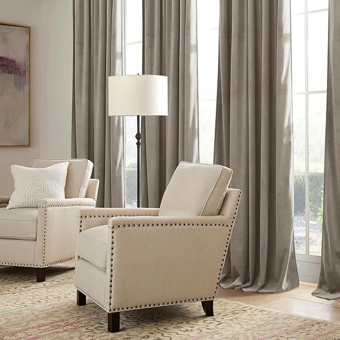 RYB HOME Blush Velvet Curtains 96 inches 2 Panels Set, Thermal Insulated - Image 7