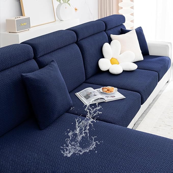 Smiry Waterproof Couch Cushion Covers, Stretch Jacquard Thick Sofa Cushion by Smiry