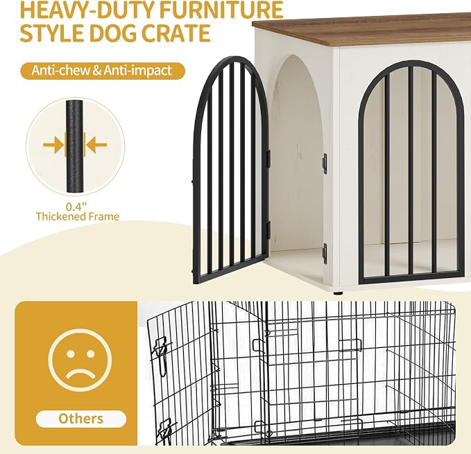 Hzuaneri 31.5'' Wooden Dog Crate Furniture, Indoor Dog Kennel Dogs Cage - Image 6