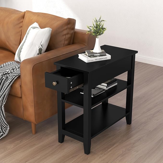 ChooChoo Side Table Living Room Set of 2, Narrow End Table - Image 3