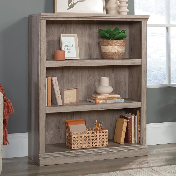 Sauder 3 Tier Book Shelf Wooden Bookcase Multipurpose Bookshelf - Image 2