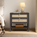 SICOTAS Night Stand with Drawers and Storage Shelf by SICOTAS