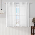 Nanspring White Linen Back Tab Rod Pocket Curtains by Nanspring