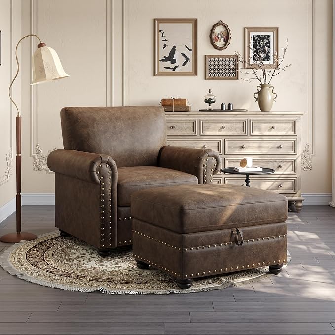 ONBRILL Faux Leather Ottoman - Image 6