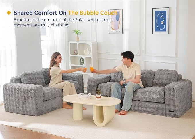 MAXYOYO Loveseat Sofa for Living Room, Small Sofa Couch Tufted Boneless Couch - Image 8