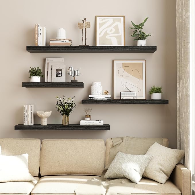 Dreamland 55 Inch Black Floating Shelves - Image 6