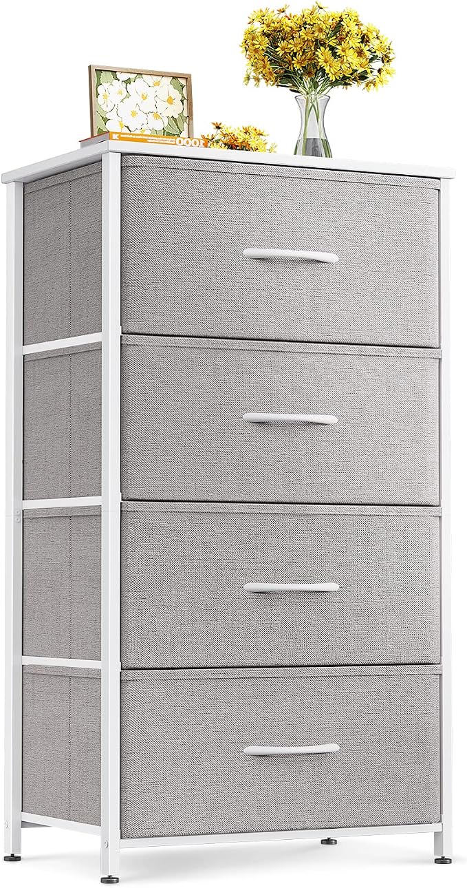 ODK Dresser for Bedroom with 4 Storage Drawers, Small Dresser Chest of Fabric by ODK