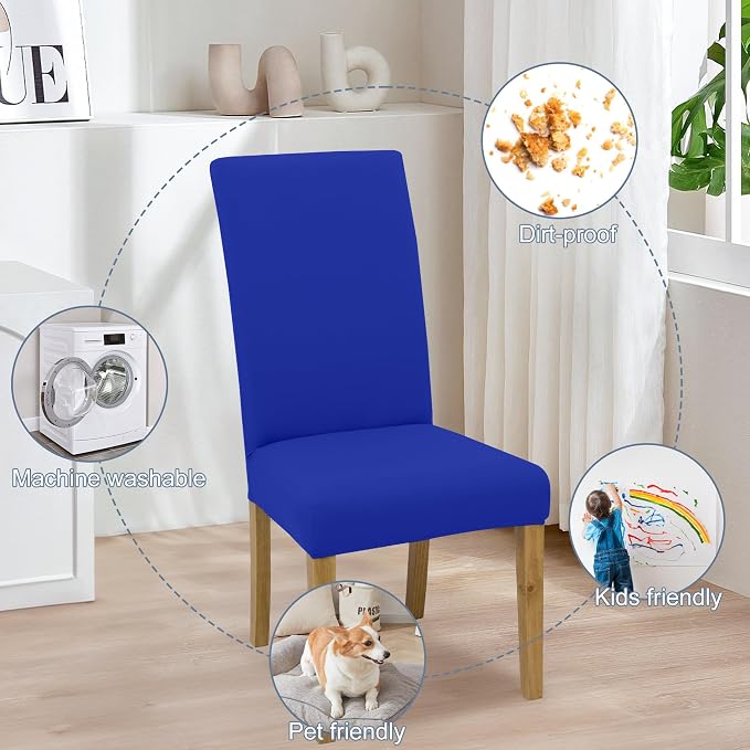 BIETYONE Stretch Dining Chair Covers Set of 6, Soft Removable Washable Kitchen - Image 6