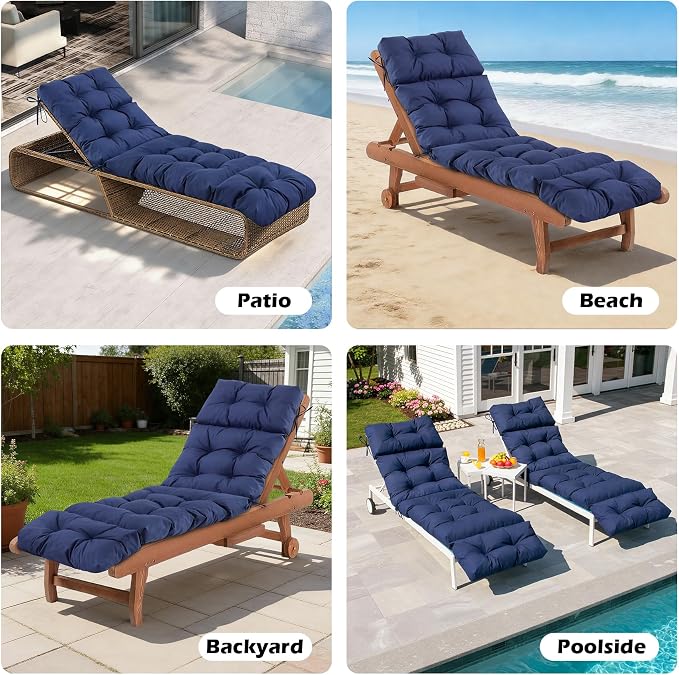 Chaise Lounge Cushions Outdoor, Waterproof & Fade Resistant Patio Lounge Chair - Image 7