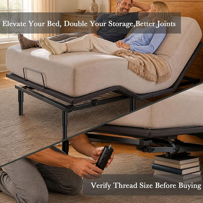 7-12 Inch Adjustable Bed Base Legs, Heavy Duty Metal Replacement Kit - Image 4