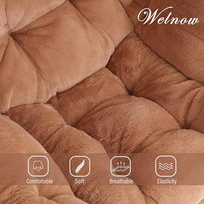 Welnow Lazy Chair with Ottoman, Modern Accent Chair with Armrests and a Side - Image 9